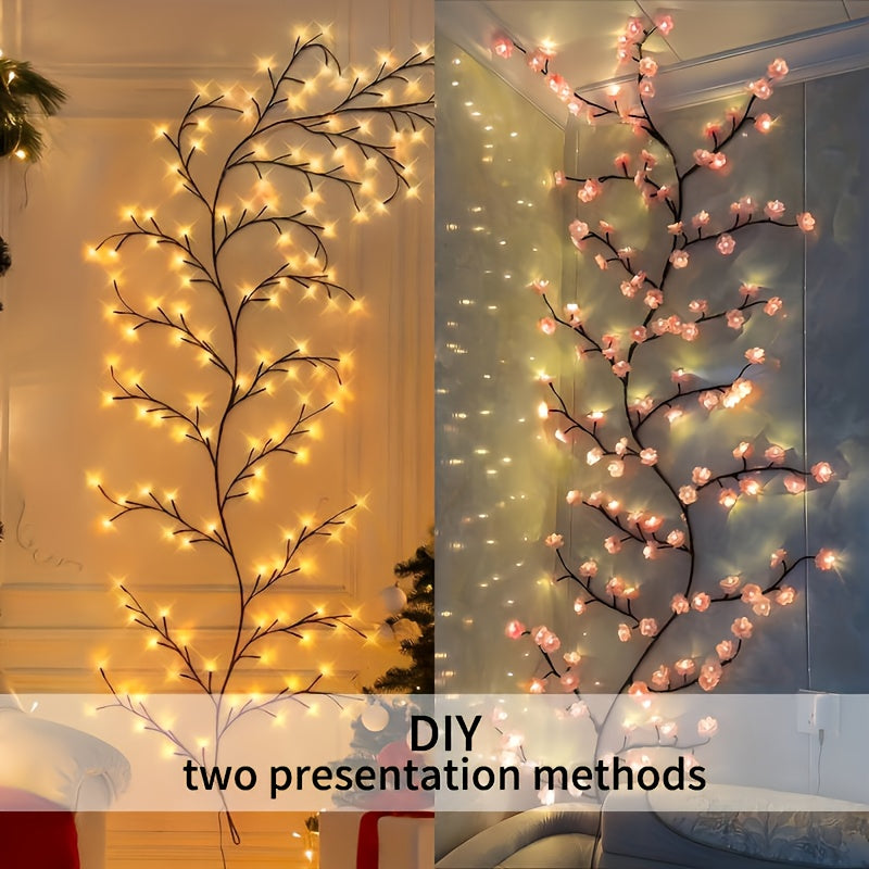 144PCS Cherry Blossom LED String Lights ā 8-Mode USB-Powered Decorative Branch Lights