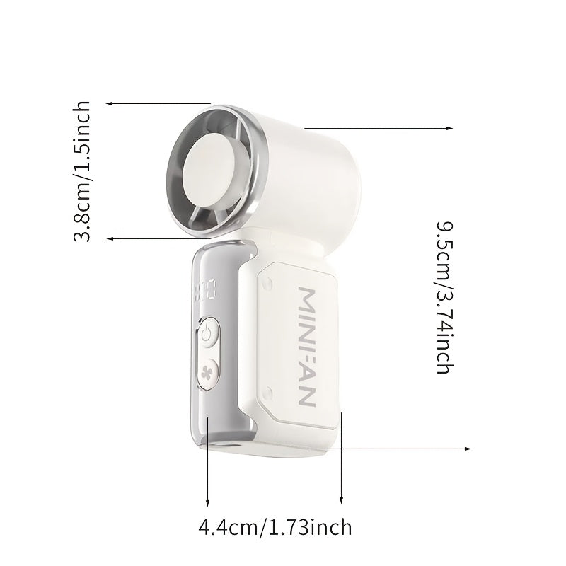 Mini Portable Bladeless Fan – Rechargeable Handheld Personal Fan for Travel & Outdoor Use