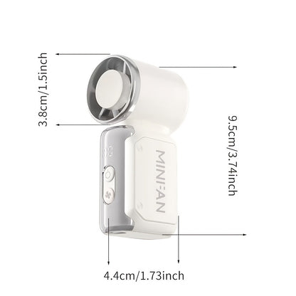 Mini Portable Bladeless Fan – Rechargeable Handheld Personal Fan for Travel & Outdoor Use