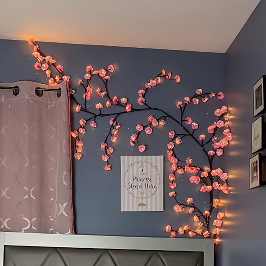 144PCS Cherry Blossom LED String Lights – 8-Mode USB-Powered Decorative Branch Lights
