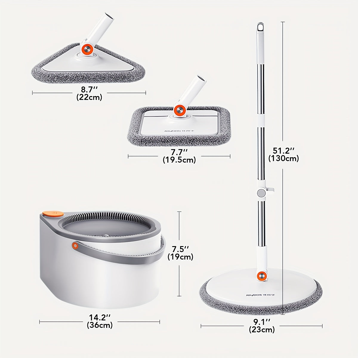 3-in-1 Spin Mop & Bucket Set – Self-Cleaning Dual-Compartment System with 3 Mop Heads