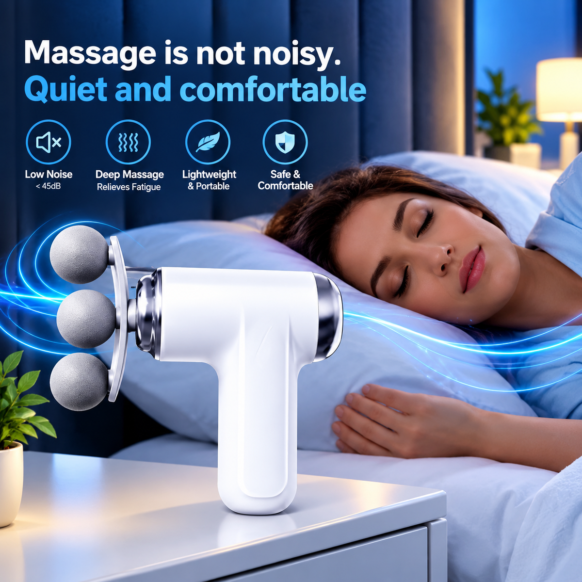 9-Head Electric Massage Gun – 6-Speed Deep Tissue Muscle Massager with USB Charging