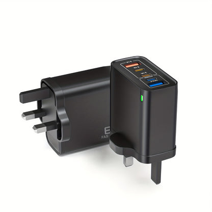 65W Fast Charger Adapter – 5-Port USB & USB-C PD/QC Quick Charging UK Plug